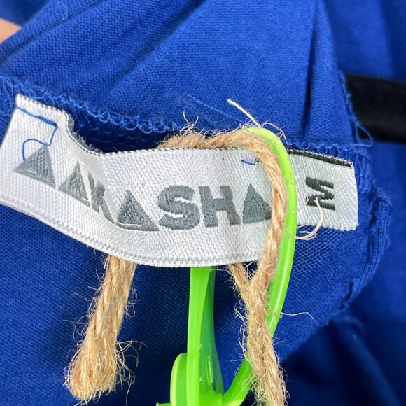 NEW Aakasha Womens Medium Blue One Shoulder Asymmetrical Maxi Dress - Picture 4 of 10